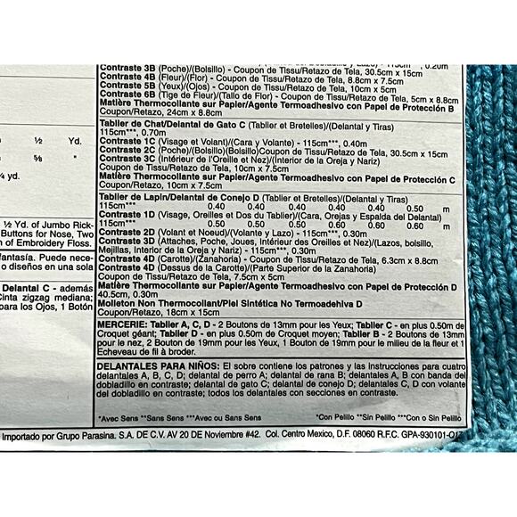 McCalls 6298 Sewing pattern Kids apron animal bunny dop frog cat - Picture 7 of 7